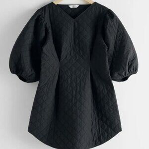 & OTHER STORIES Quilted Voluminous Puff Sleeve Dress size extra small